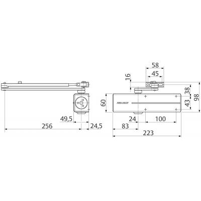 LITTO DEURPOMP ZWART DC200-----9005