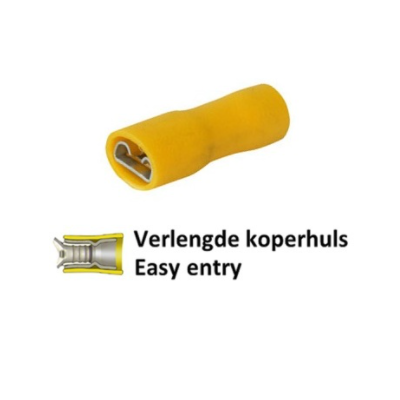 V-STEKKERHULS (VPE) VOLISOL - 6.3MM GEEL